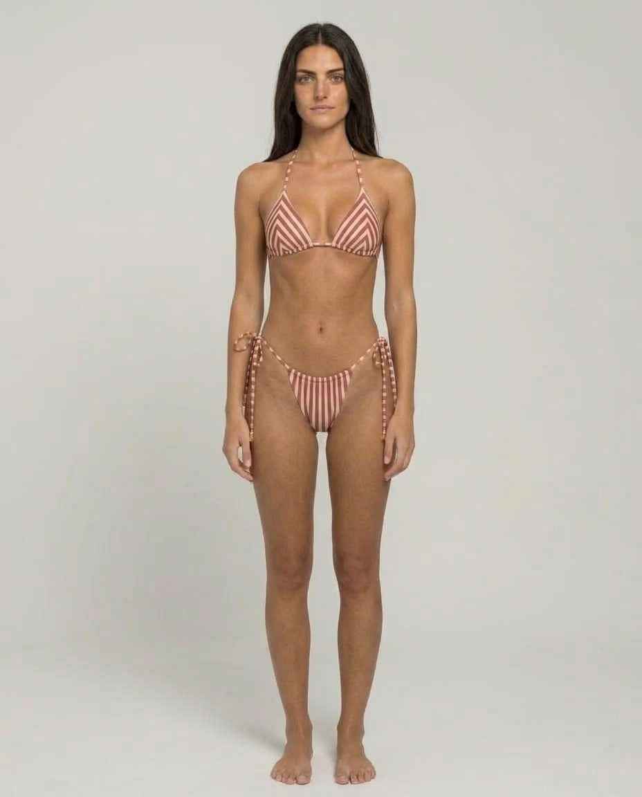 Biquíni Feminino Cortininha Listrado com Amarração Lateral – Vanessa