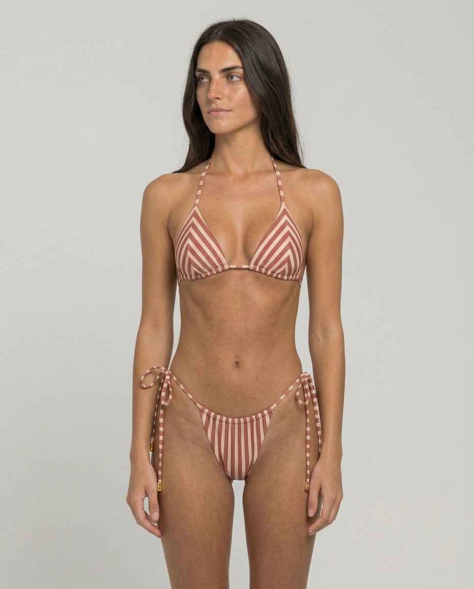 Biquíni Feminino Cortininha Listrado com Amarração Lateral – Vanessa