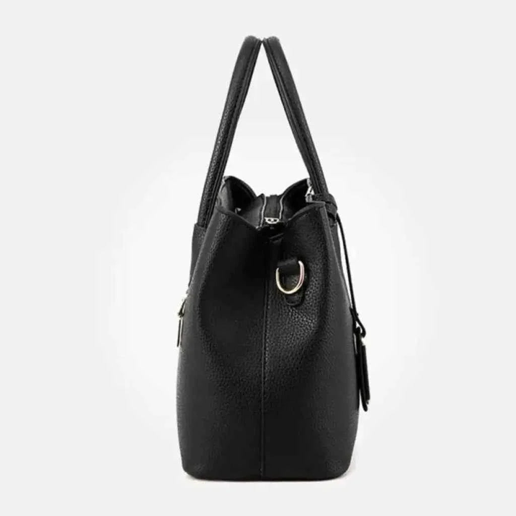 Bolsa Satchel Feminina de Couro PU com Alça de Mão e Transversal Vintage – Melilia