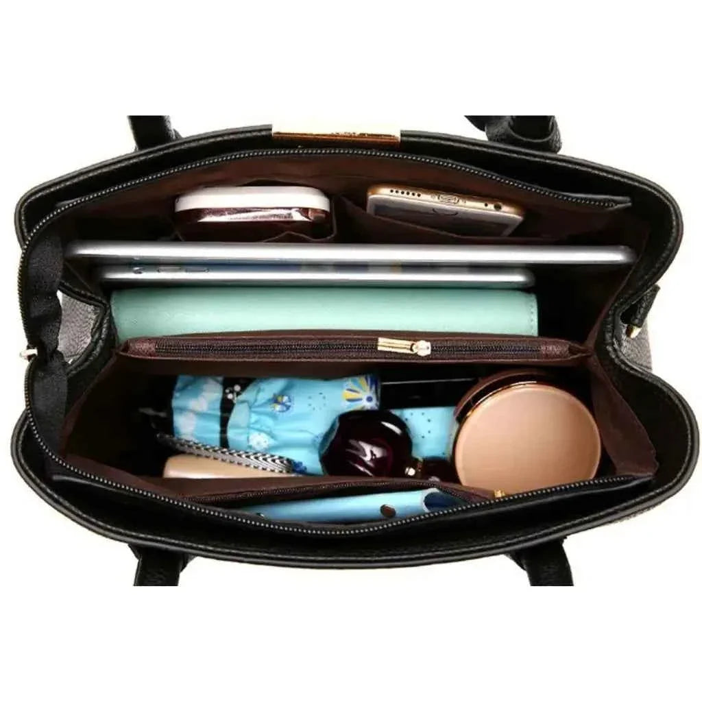 Bolsa Satchel Feminina de Couro PU com Alça de Mão e Transversal Vintage – Melilia