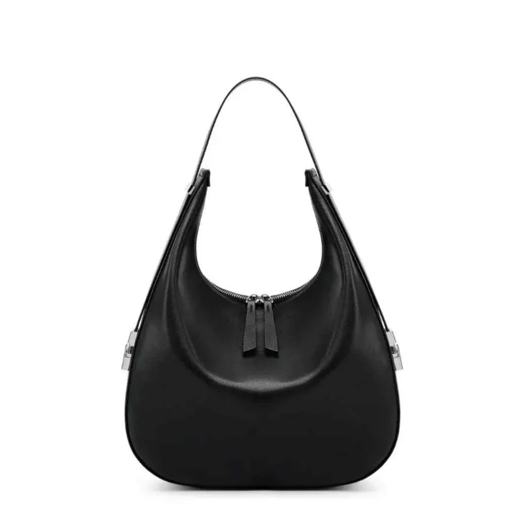 Bolsa Hobo Feminina de Couro PU com Design Meia Lua Minimalista – Niralia