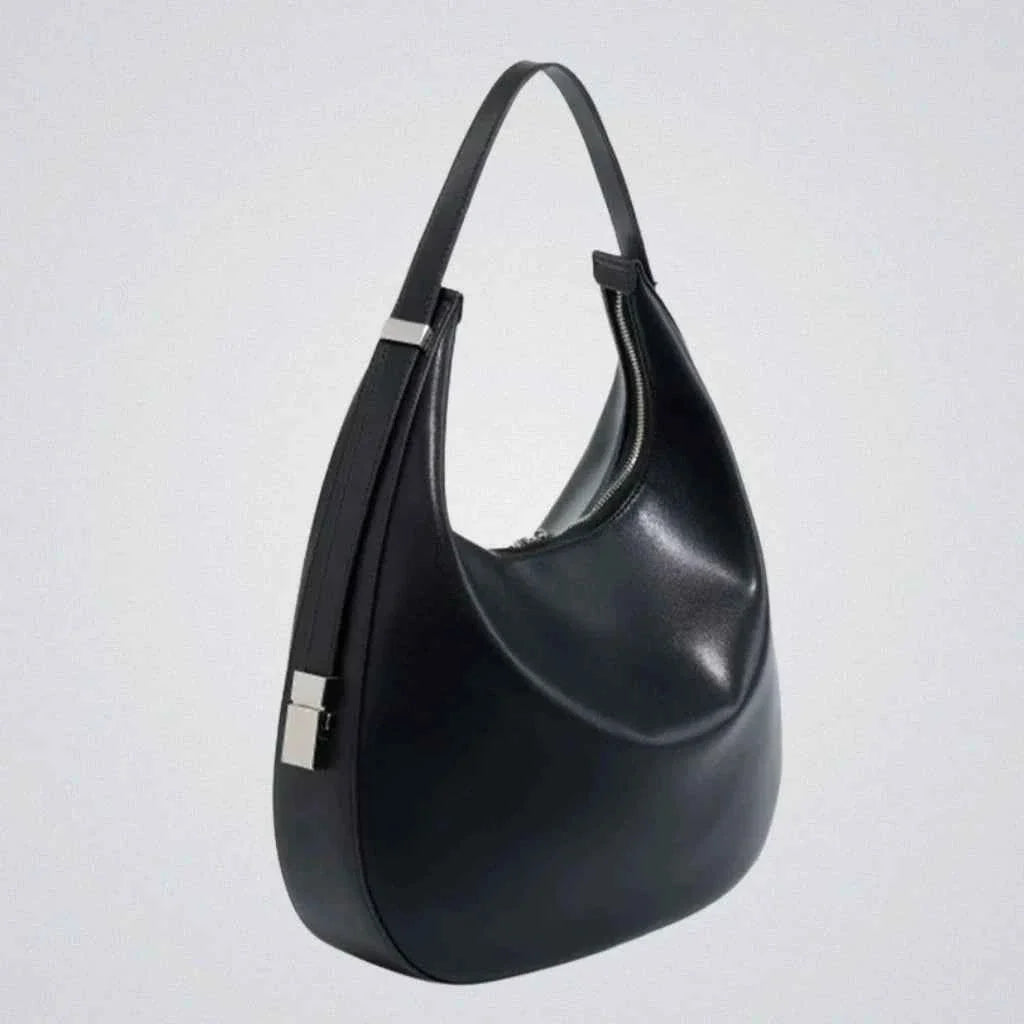 Bolsa Hobo Feminina de Couro PU com Design Meia Lua Minimalista – Niralia