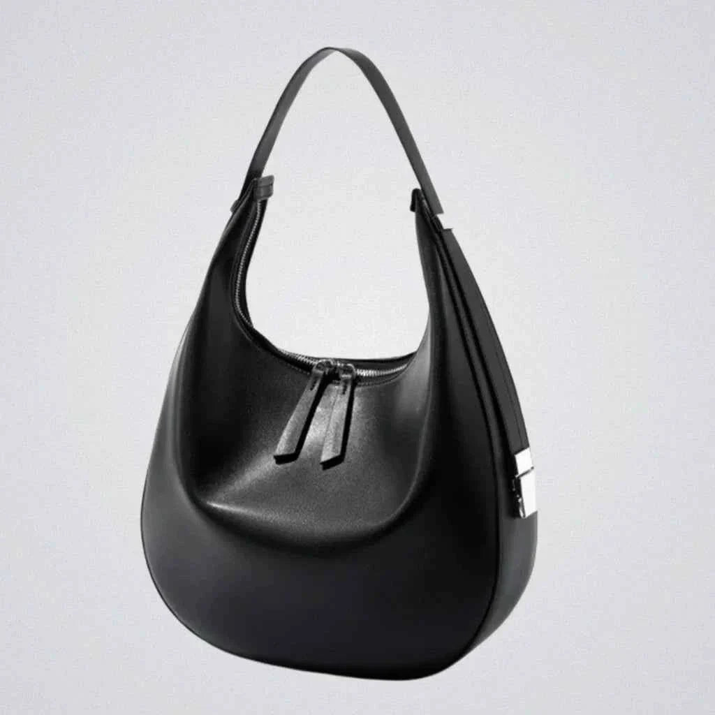 Bolsa Hobo Feminina de Couro PU com Design Meia Lua Minimalista – Niralia