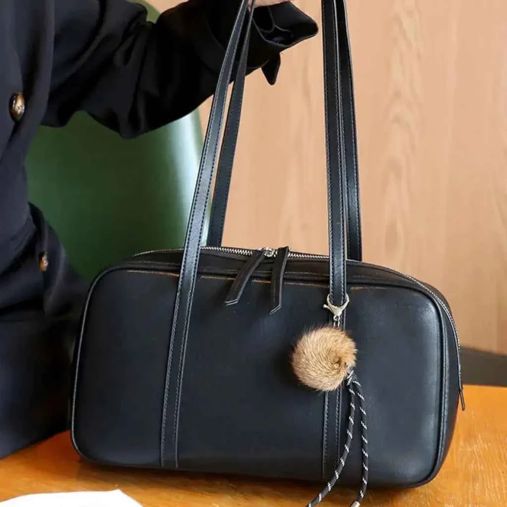 Bolsa de Ombro Feminina Retangular de Couro PU com Design Minimalista – Celilia