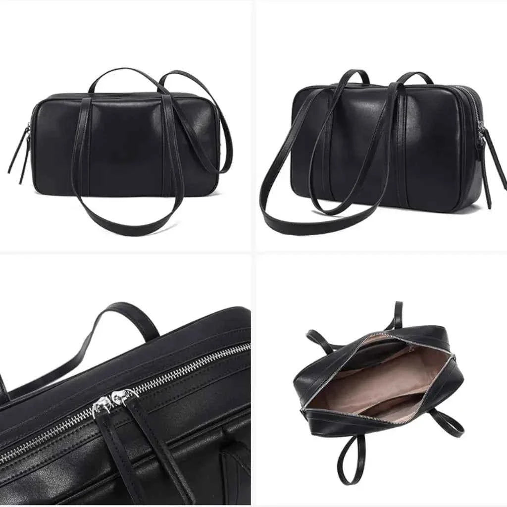 Bolsa de Ombro Feminina Retangular de Couro PU com Design Minimalista – Celilia