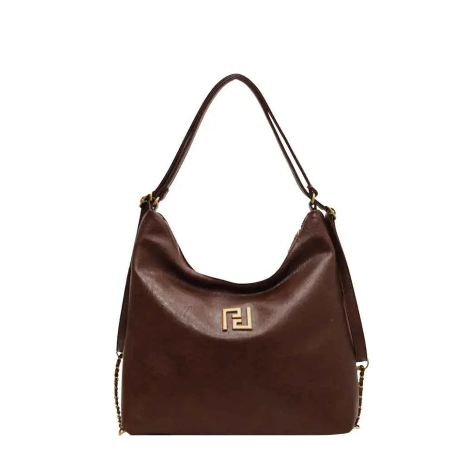 Bolsa Satchel Feminina de Couro PU Polido com Alça de Mão e Transversal – Miralia
