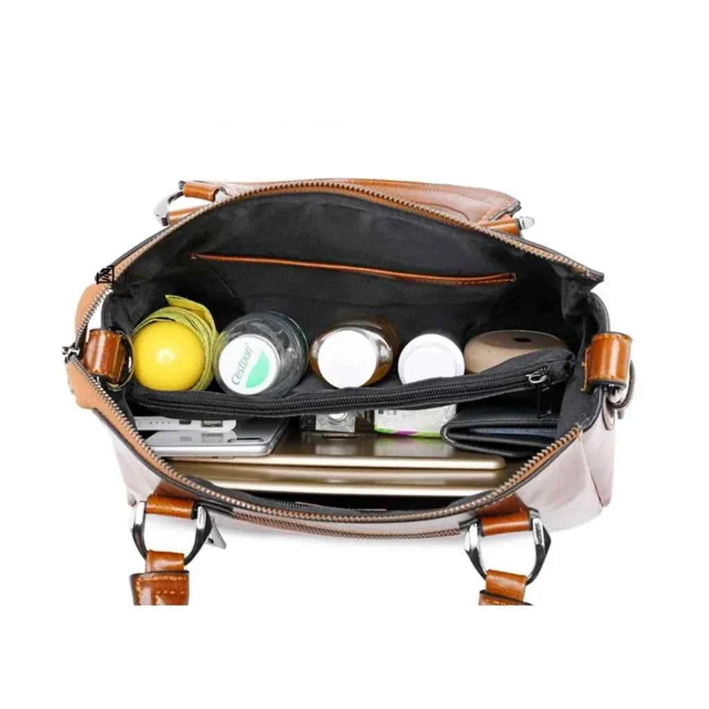 Bolsa Tote Executiva Estruturada de Couro PU com Acabamento Polido – Evalia