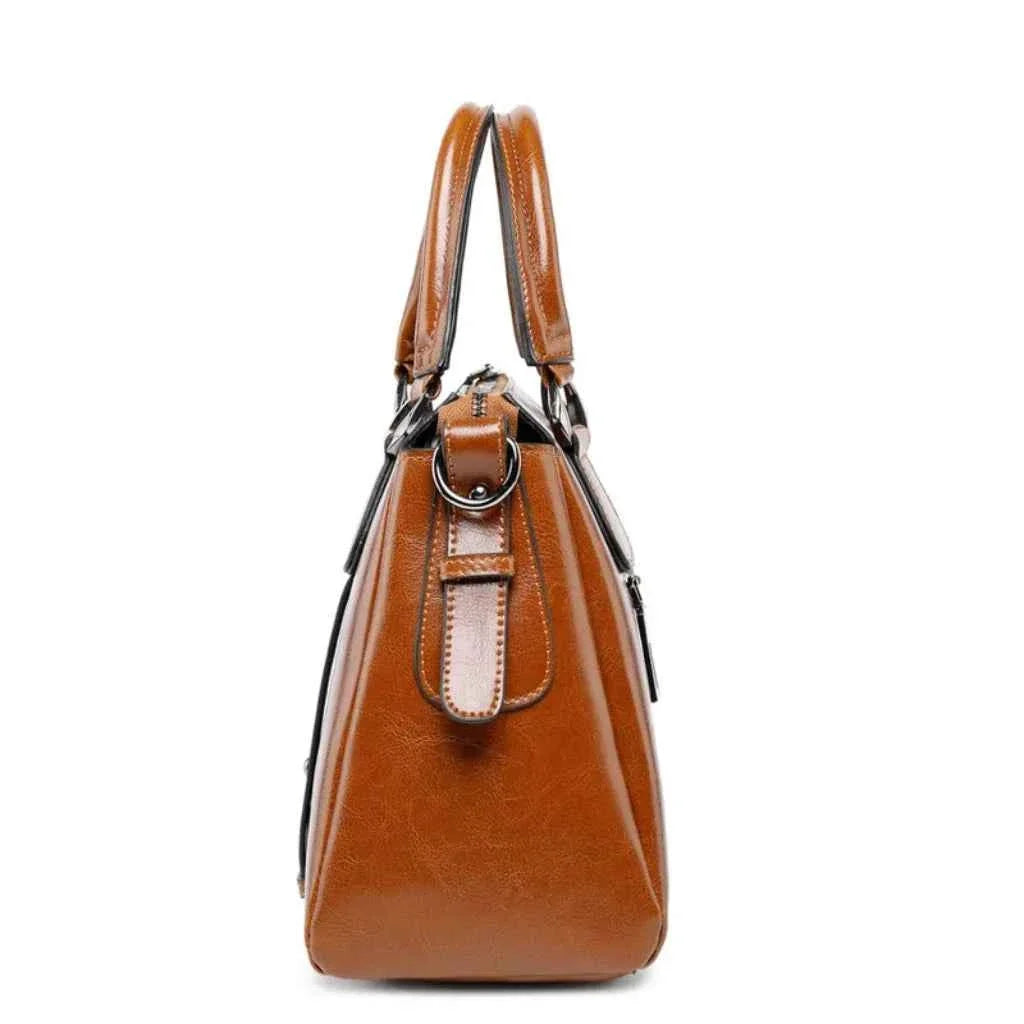 Bolsa Tote Executiva Estruturada de Couro PU com Acabamento Polido – Evalia