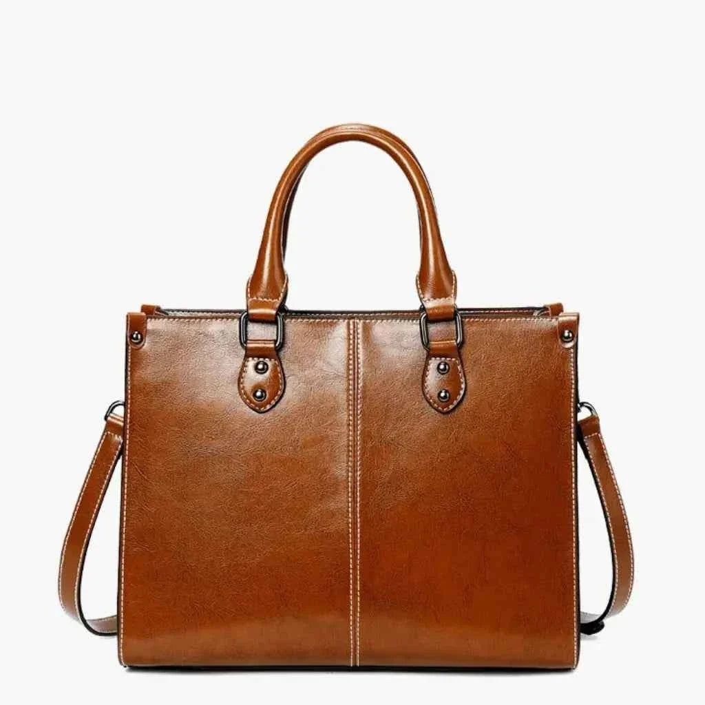 Bolsa Tote Feminina Executiva Estruturada em Couro PU com Alça Removível – Lumilia