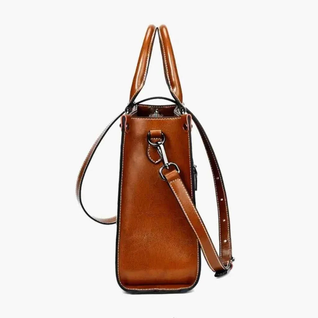 Bolsa Tote Feminina Executiva Estruturada em Couro PU com Alça Removível – Lumilia