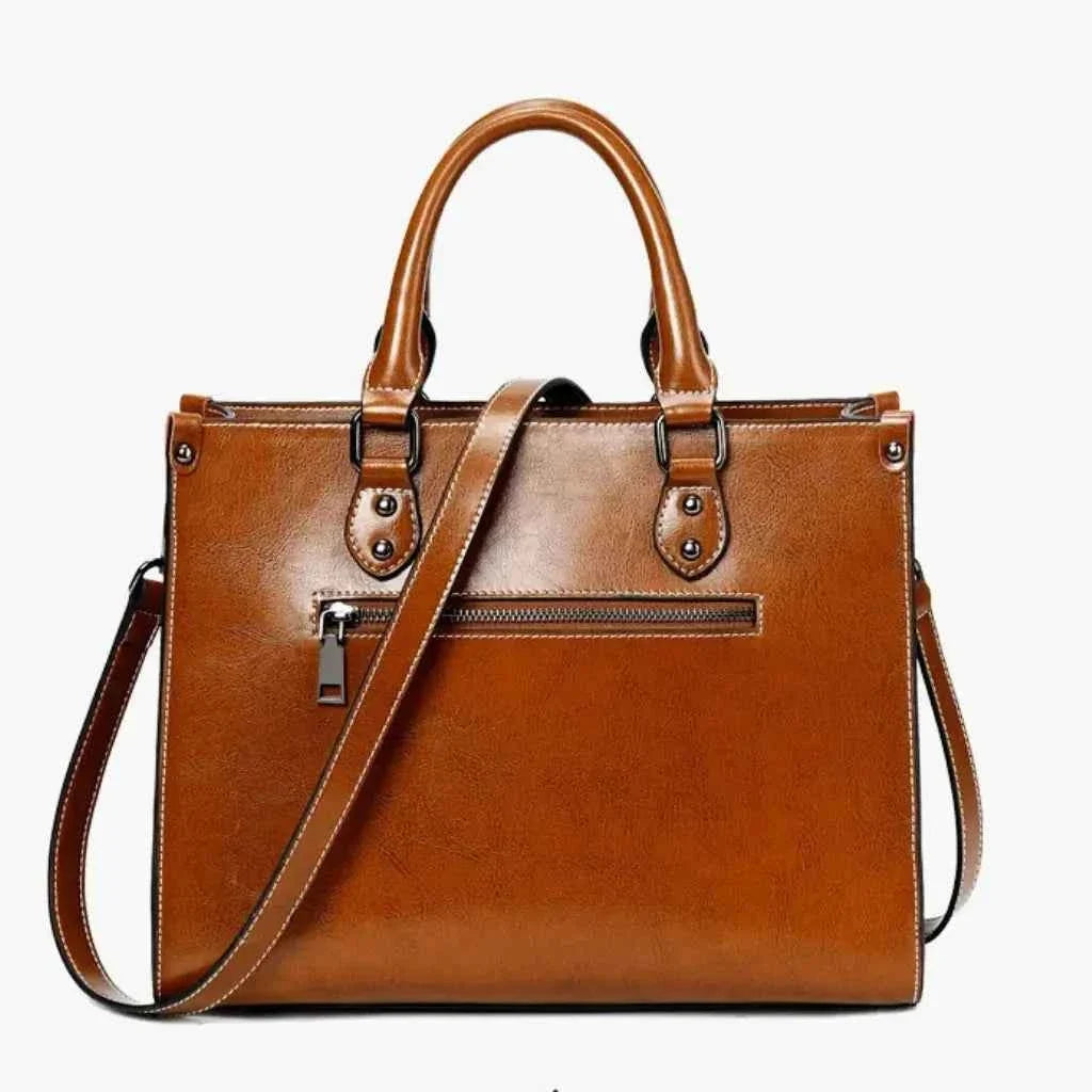 Bolsa Tote Feminina Executiva Estruturada em Couro PU com Alça Removível – Lumilia
