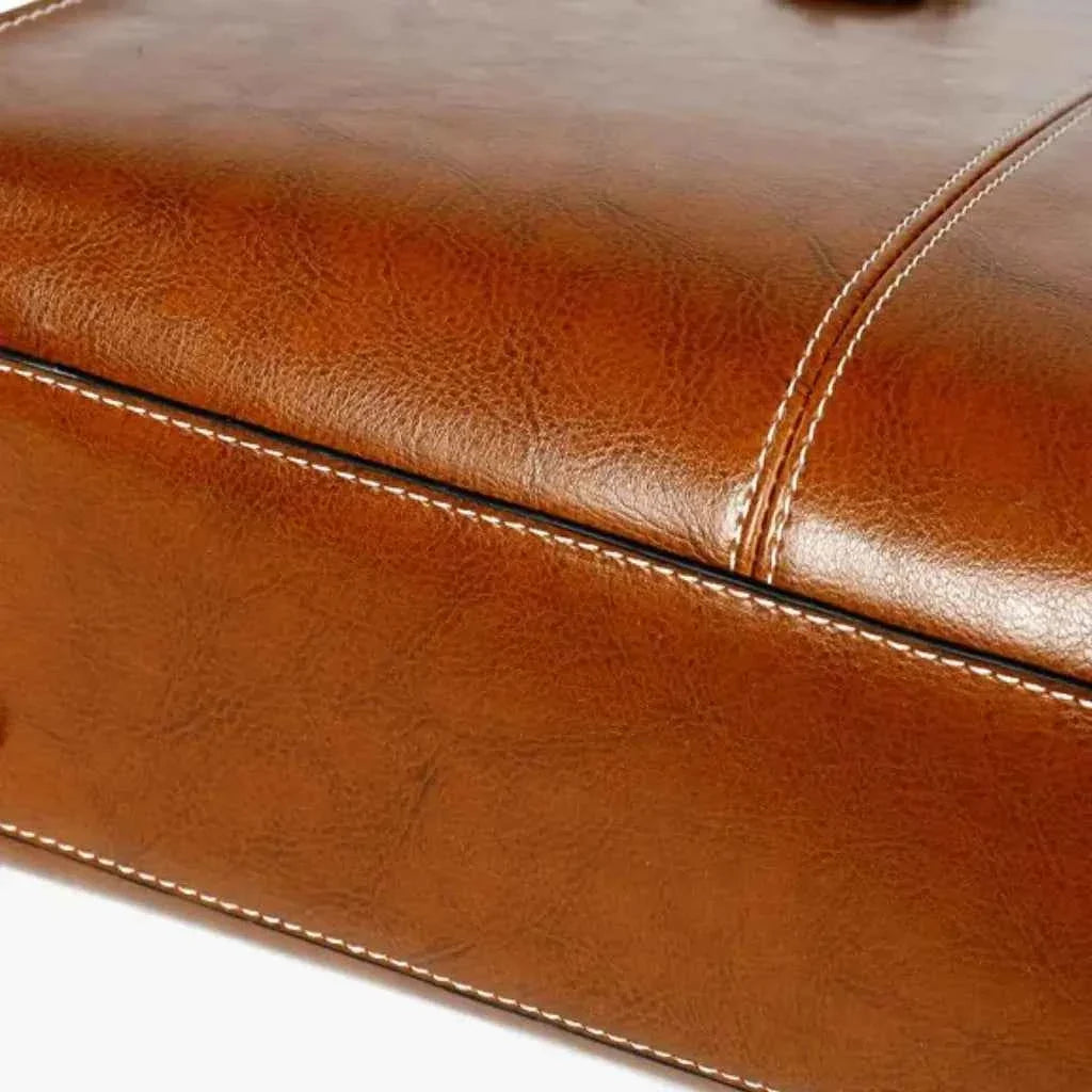 Bolsa Tote Feminina Executiva Estruturada em Couro PU com Alça Removível – Lumilia