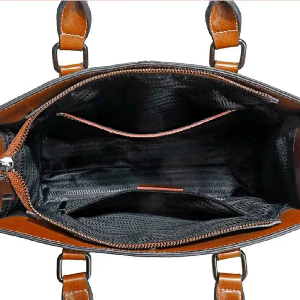 Bolsa Tote Feminina Executiva Estruturada em Couro PU com Alça Removível – Lumilia