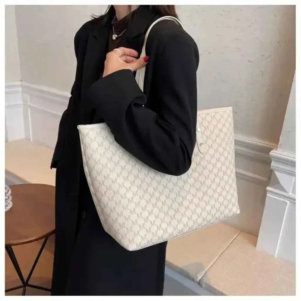 Bolsa Tote Feminina Estruturada de Couro PU com Alça de Mão Vintage – Milalia