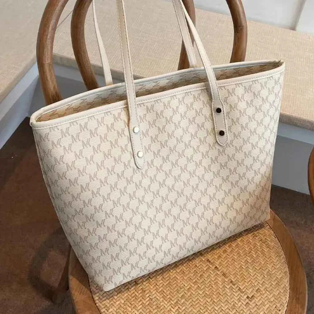 Bolsa Tote Feminina Estruturada de Couro PU com Alça de Mão Vintage – Milalia