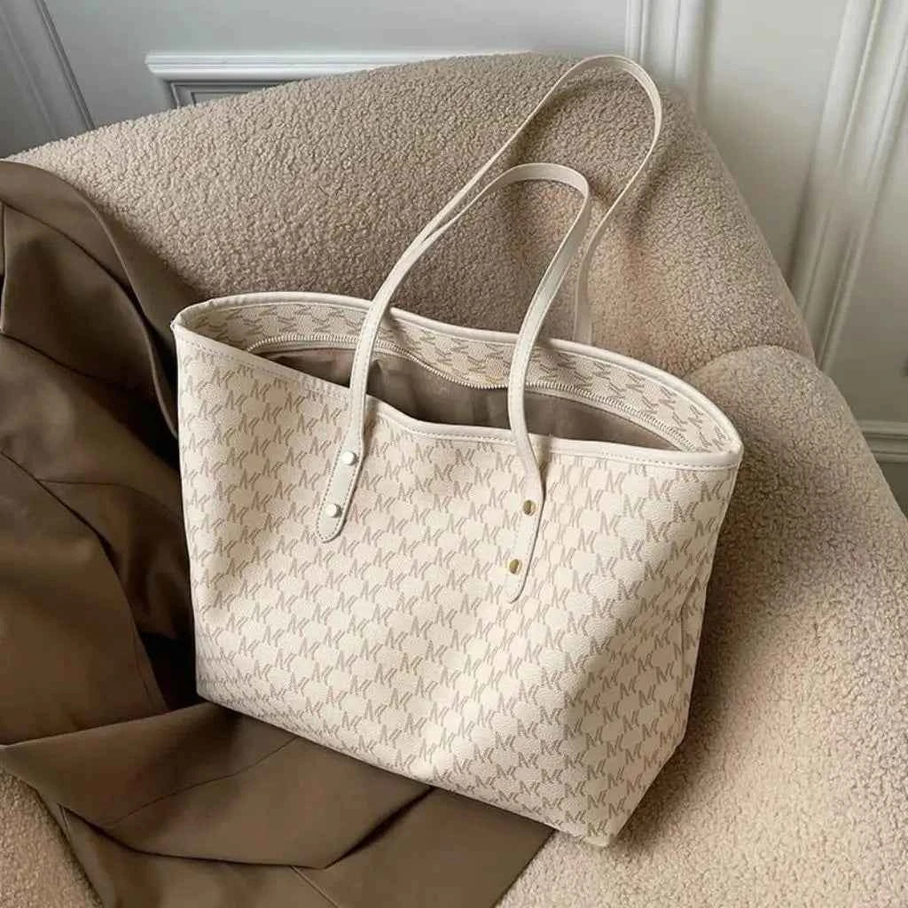 Bolsa Tote Feminina Estruturada de Couro PU com Alça de Mão Vintage – Milalia