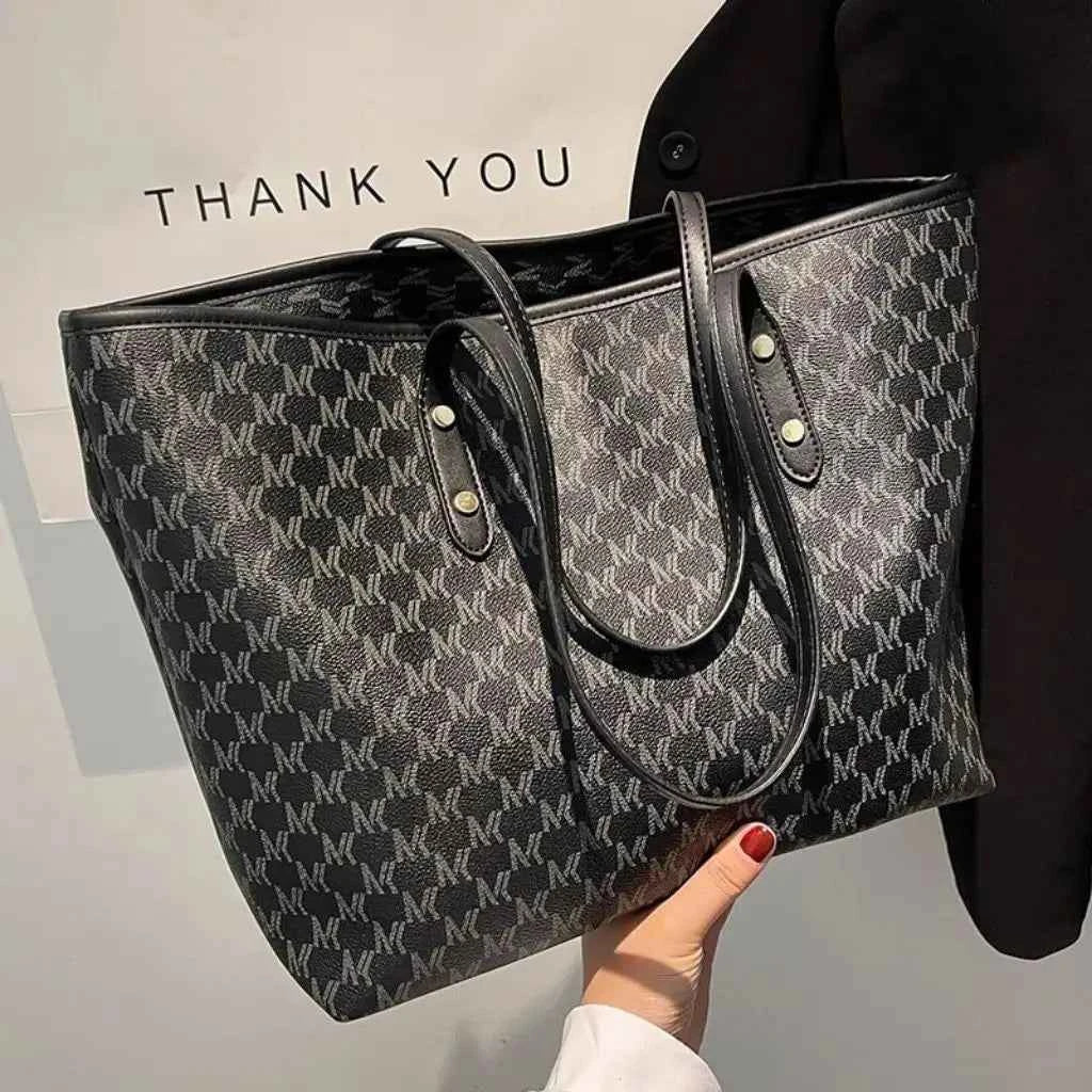 Bolsa Tote Feminina Estruturada de Couro PU com Alça de Mão Vintage – Milalia