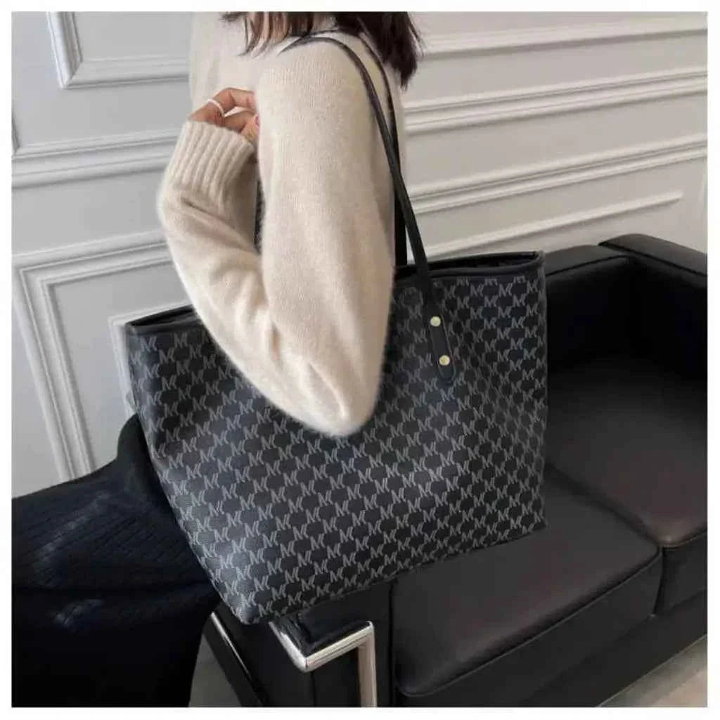 Bolsa Tote Feminina Estruturada de Couro PU com Alça de Mão Vintage – Milalia