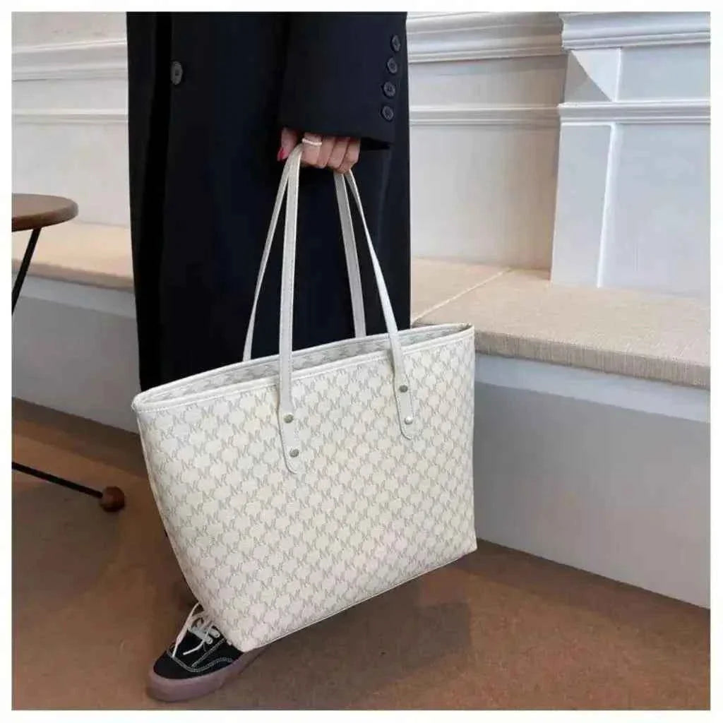 Bolsa Tote Feminina Estruturada de Couro PU com Alça de Mão Vintage – Milalia