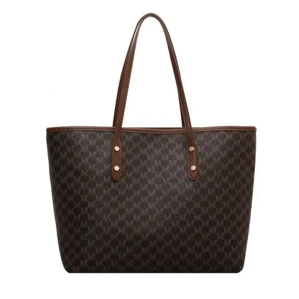 Bolsa Tote Feminina Estruturada de Couro PU com Alça de Mão Vintage – Milalia