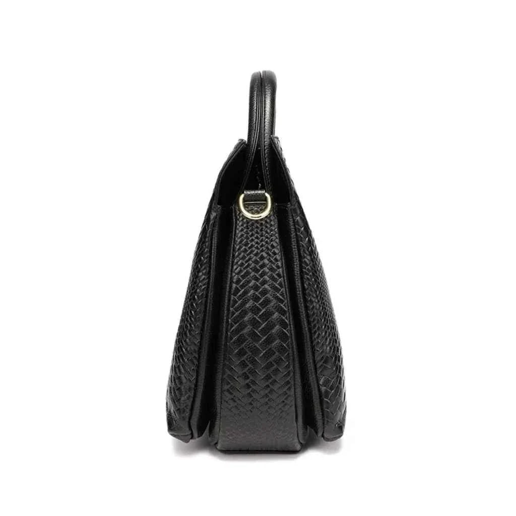 Bolsa Tote Vertical de Couro PU com Trama Artesanal e Alça Transversal – Dalalia