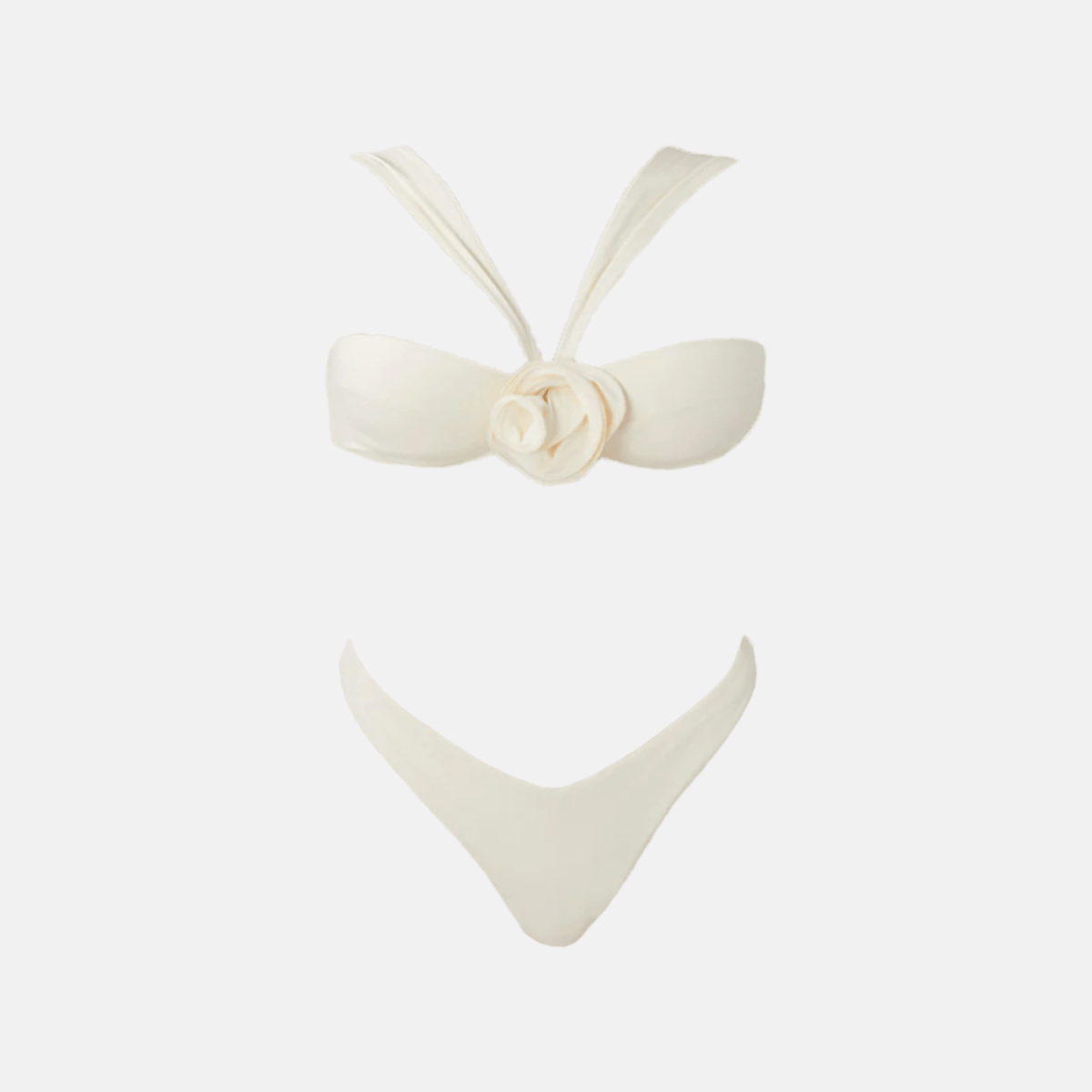 Biquíni Feminino Off White com Top Estruturado e Calcinha Asa Delta – Cararisa