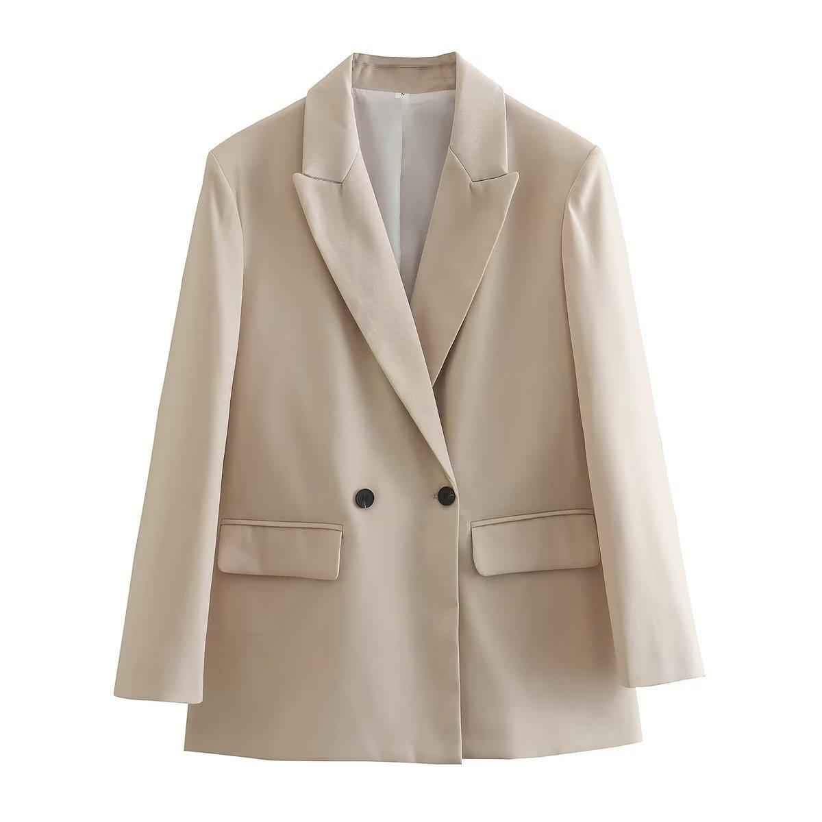 Blazer Feminino Alongado de Alfaiataria Transpassado – Lianara