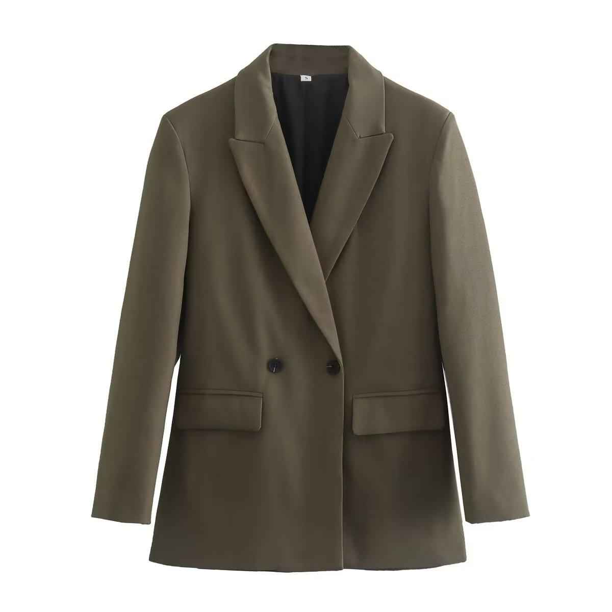Blazer Feminino Alongado de Alfaiataria Transpassado – Lianara