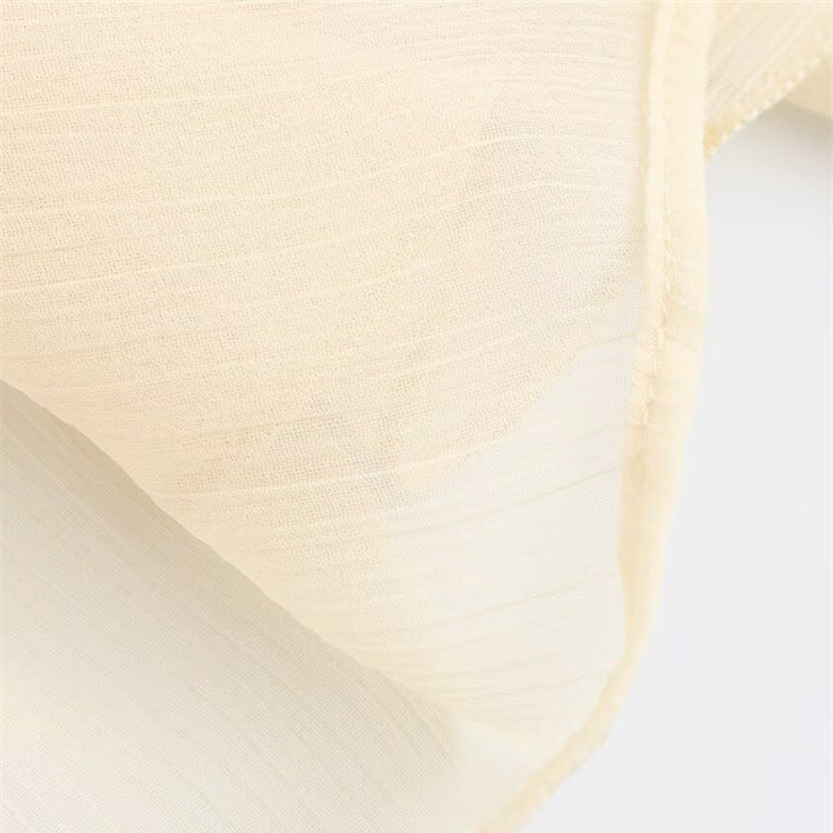 Blusa de Chiffon com Babados Volumosos e Manga Bufante – Yalilia