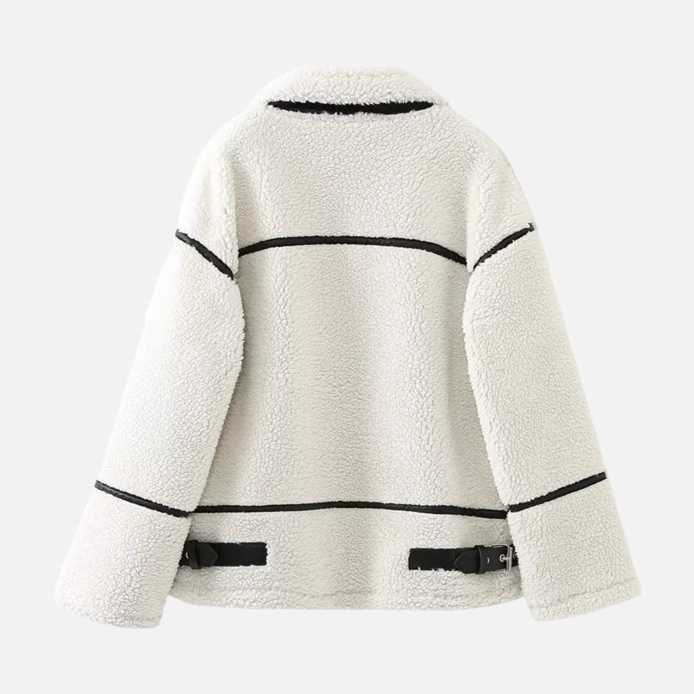 Blusa de Malha Térmica com Gola Alta de Pérolas – Elilina