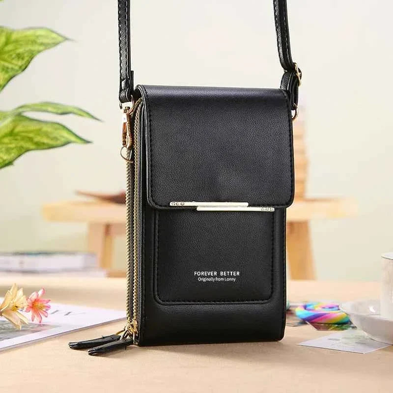 Bolsa Feminina Transversal Porta Celular e Carteira em Couro PU – Alilia