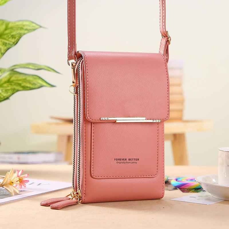 Bolsa Feminina Transversal Porta Celular e Carteira em Couro PU – Alilia