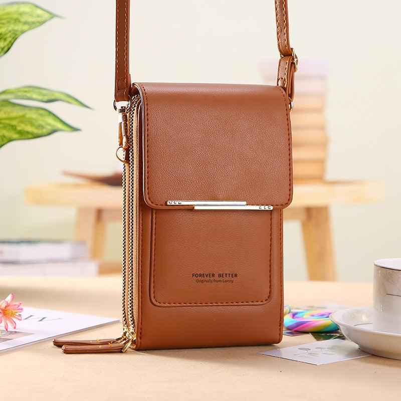 Bolsa Feminina Transversal Porta Celular e Carteira em Couro PU – Alilia
