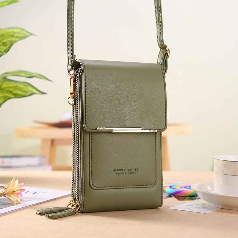 Bolsa Feminina Transversal Porta Celular e Carteira em Couro PU – Alilia