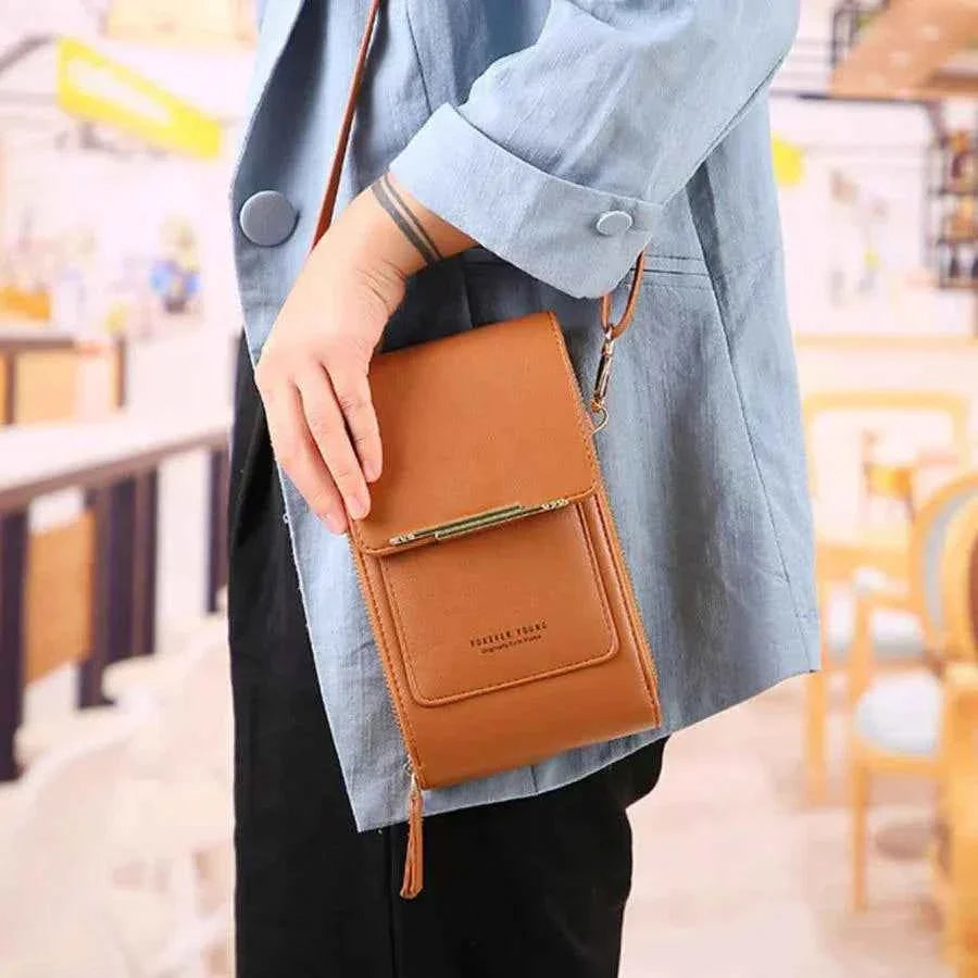Bolsa Feminina Transversal Porta Celular e Carteira em Couro PU – Alilia