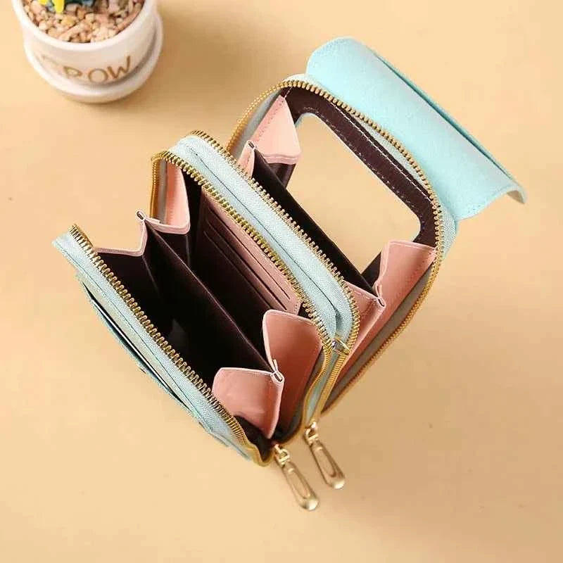 Bolsa Feminina Transversal Porta Celular e Carteira em Couro PU – Alilia