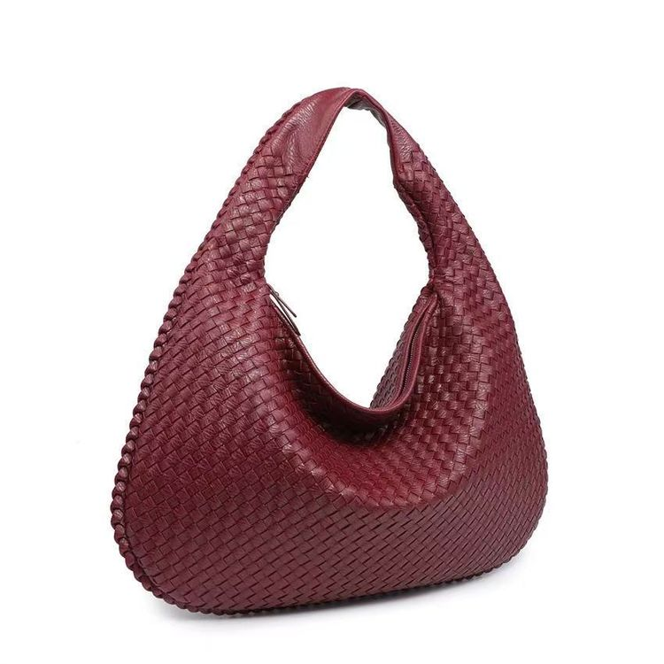 Bolsa Hobo Feminina de Couro PU com Trama Artesanal – Tialina