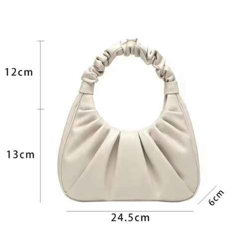 Bolsa Hobo Feminina de Luxo Estruturada em Couro com Alça Frufru – Galilia