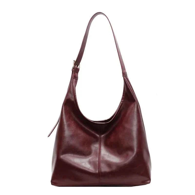 Bolsa Hobo Feminina Grande de Couro PU Macio com Alça Ajustável – Talilina