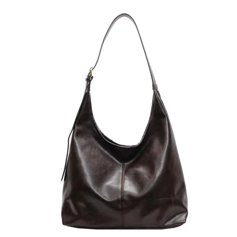Bolsa Hobo Feminina Grande de Couro PU Macio com Alça Ajustável – Talilina