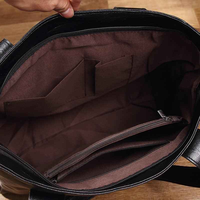 Bolsa Tote Feminina Grande de Couro PU com Alça de Ombro e Bolsos Laterais – Valalina
