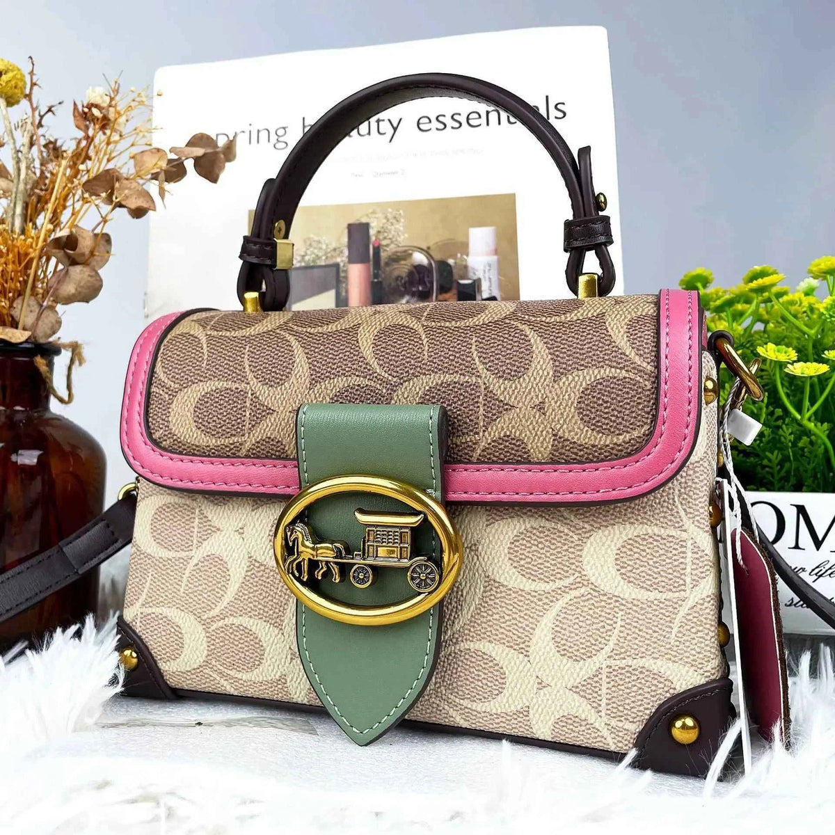 Bolsa Estruturada Feminina de Luxo com Fecho Metálico – Calalia