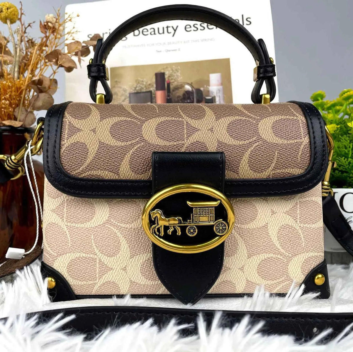 Bolsa Estruturada Feminina de Luxo com Fecho Metálico – Calalia