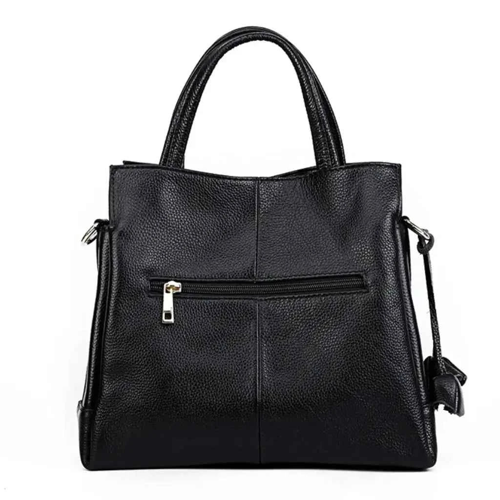 Bolsa Tote Feminina de Couro PU Granulado com Alça Transversal e Tassel – Velilina