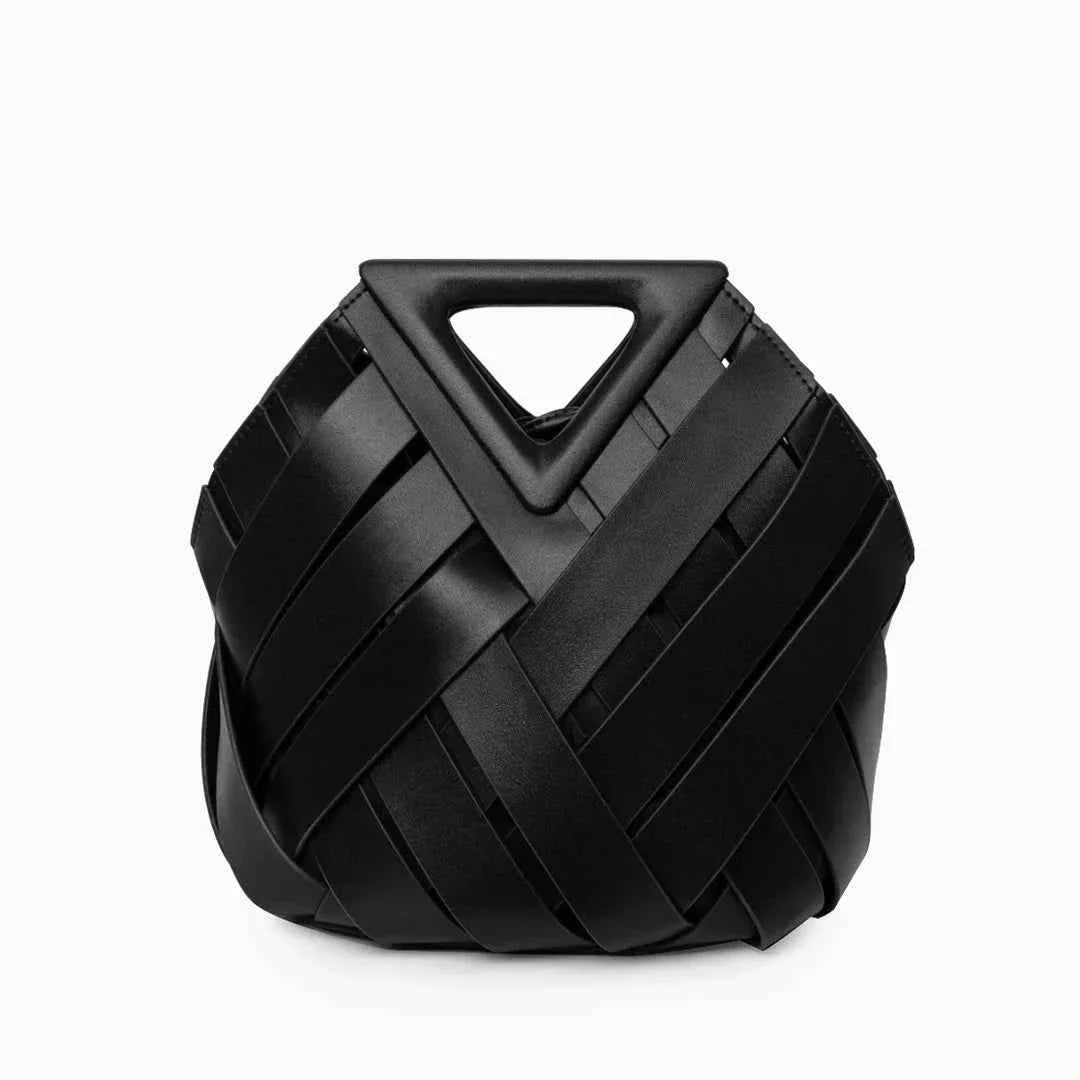 Bolsa Feminina de Couro PU com Trama Geométrica – Belilia