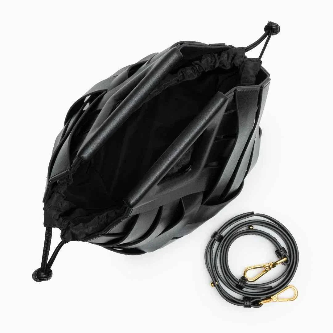 Bolsa Feminina de Couro PU com Trama Geométrica – Belilia