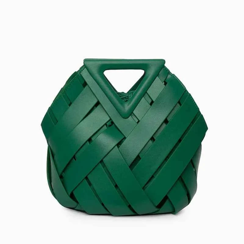 Bolsa Feminina de Couro PU com Trama Geométrica – Belilia