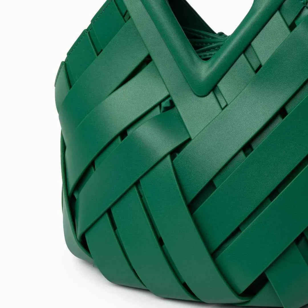 Bolsa Feminina de Couro PU com Trama Geométrica – Belilia