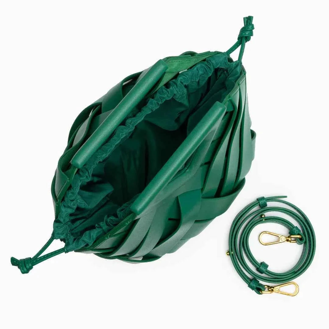 Bolsa Feminina de Couro PU com Trama Geométrica – Belilia