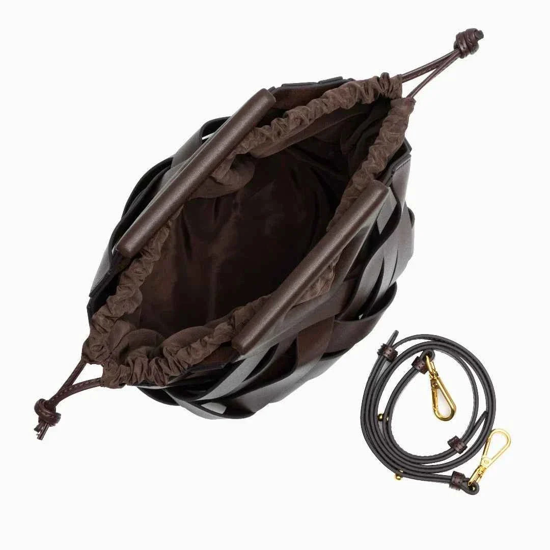 Bolsa Feminina de Couro PU com Trama Geométrica – Belilia